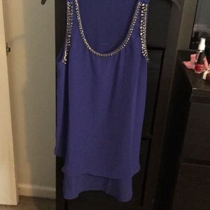 High low blue tank top